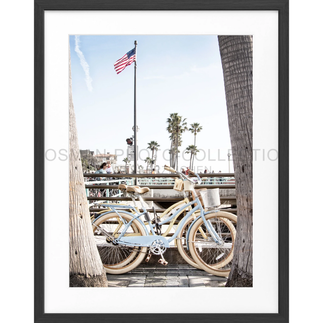 Vintage Strand Cruiser Fahrrad in Cremefarbe für Poster Kalifornien Beach Bike K187