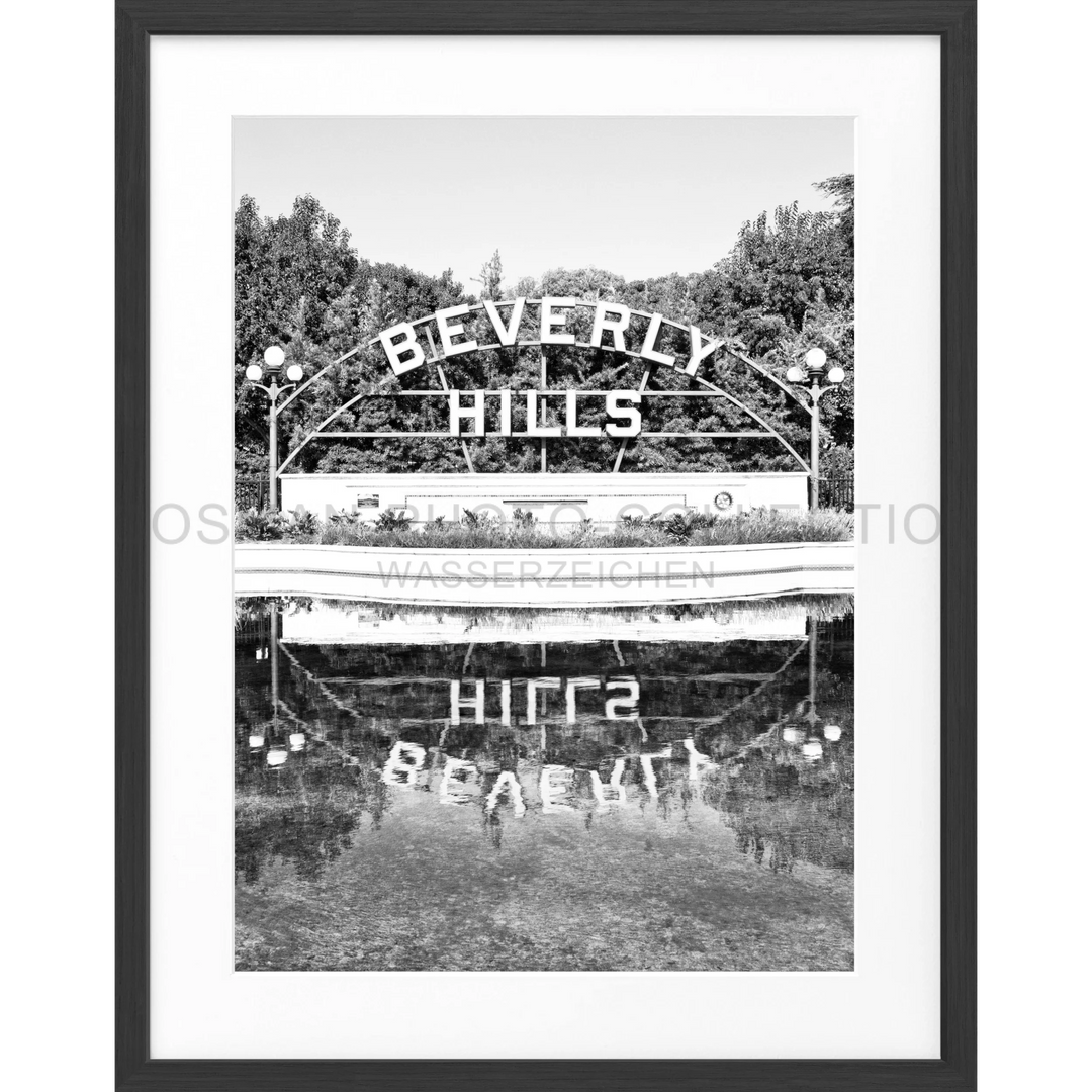 Poster Kalifornien Beverly Hills Sign HW08 - Schwarz matt