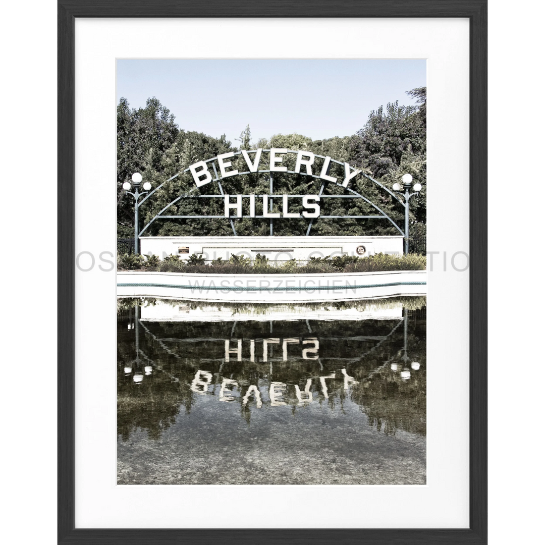 Poster Kalifornien Beverly Hills Sign HW08 - Schwarz matt