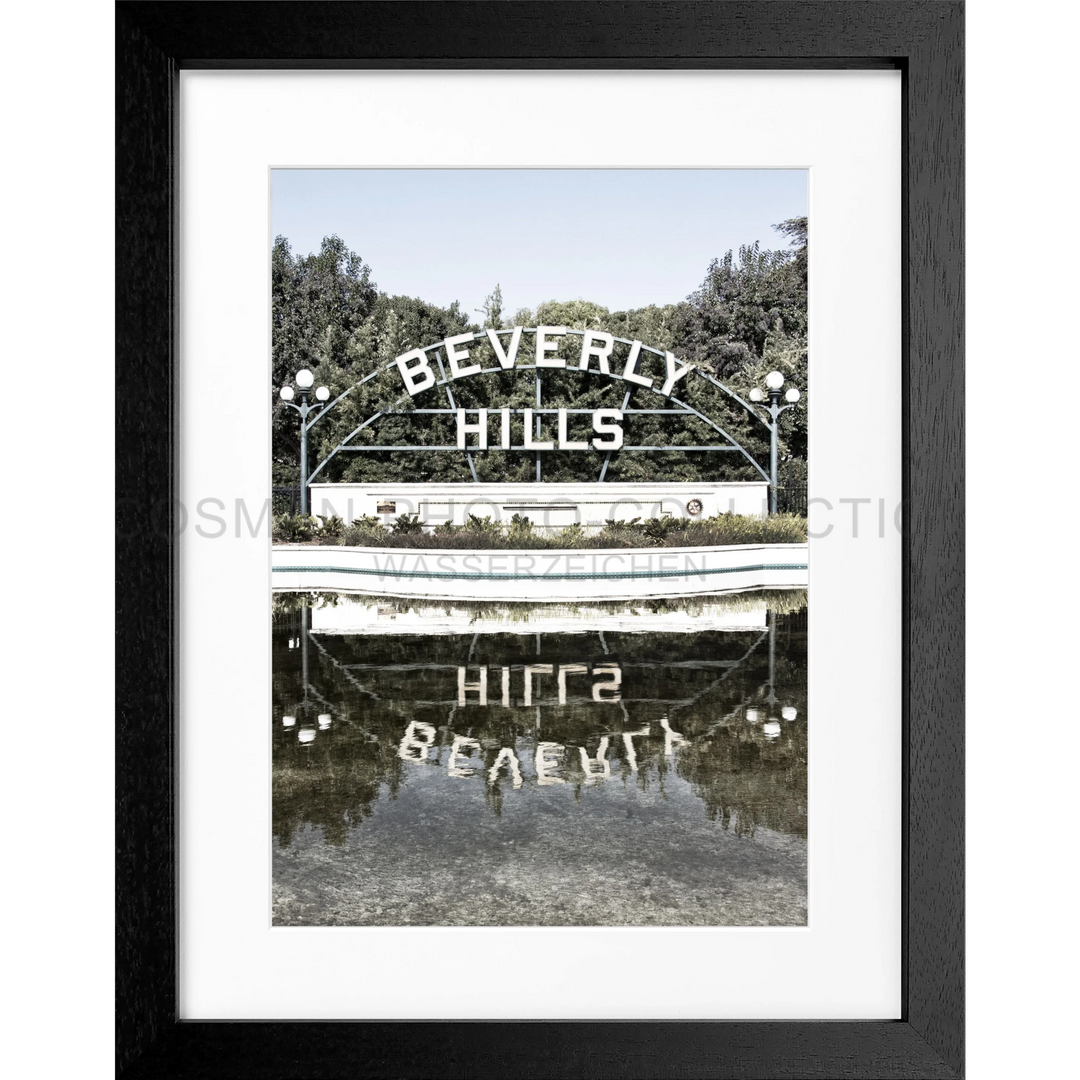 Poster Kalifornien Beverly Hills Sign HW08 - Schwarz 3cm