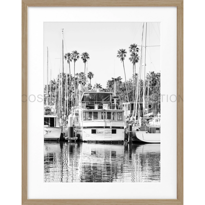 Boot im Hafen mit Spiegelung im Wasser, Poster Kalifornien ’Boat’ K33