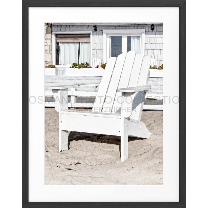 Weißer Holz-Adirondack-Stuhl im Produkt Poster Kalifornien Deckchair K182