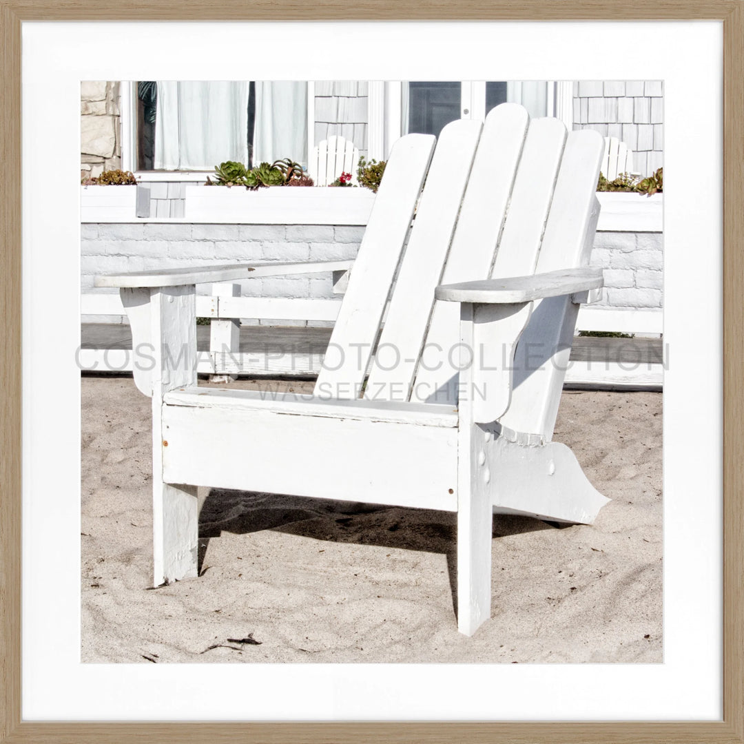 Weißer Adirondack-Stuhl im Produkt Poster Kalifornien Deckchair K182Q