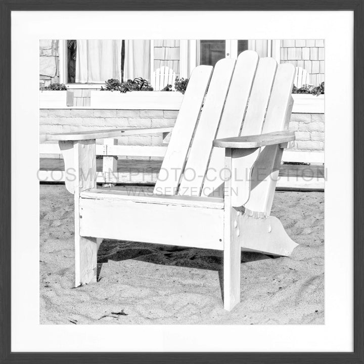 Weiße Holz-Adirondack-Stuhl im Produkt Poster Kalifornien Deckchair K182Q