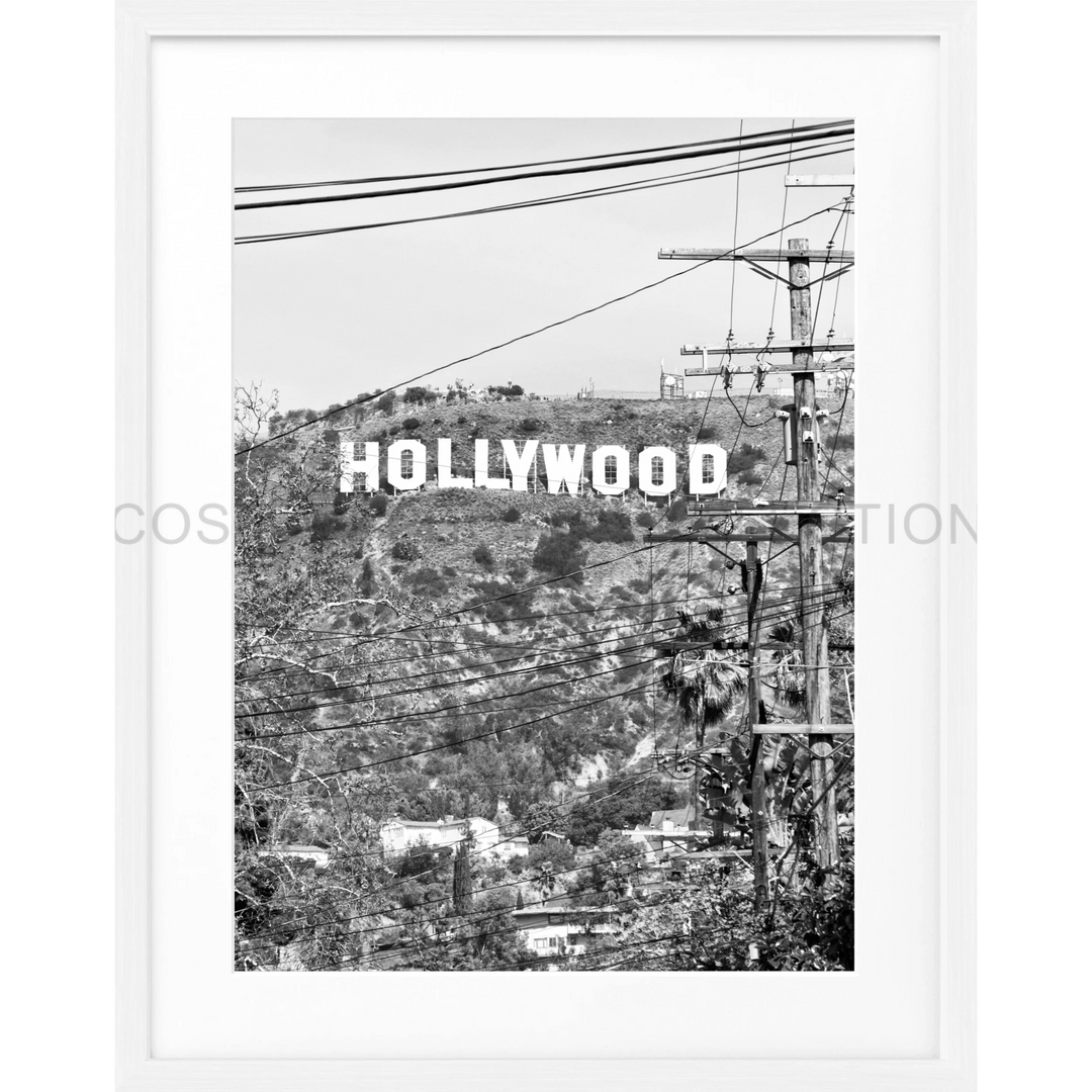 Poster Kalifornien Hollywood ’Sign’ HW11 - Weiss 1.5cm