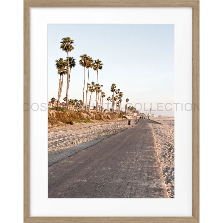 Strandstraße mit hohen Palmen auf dem Poster Kalifornien Huntington Beach K153