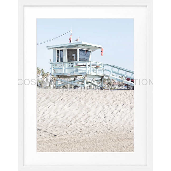 Poster Kalifornien ’Lifeguard’ K127 - Weiss 1.5cm