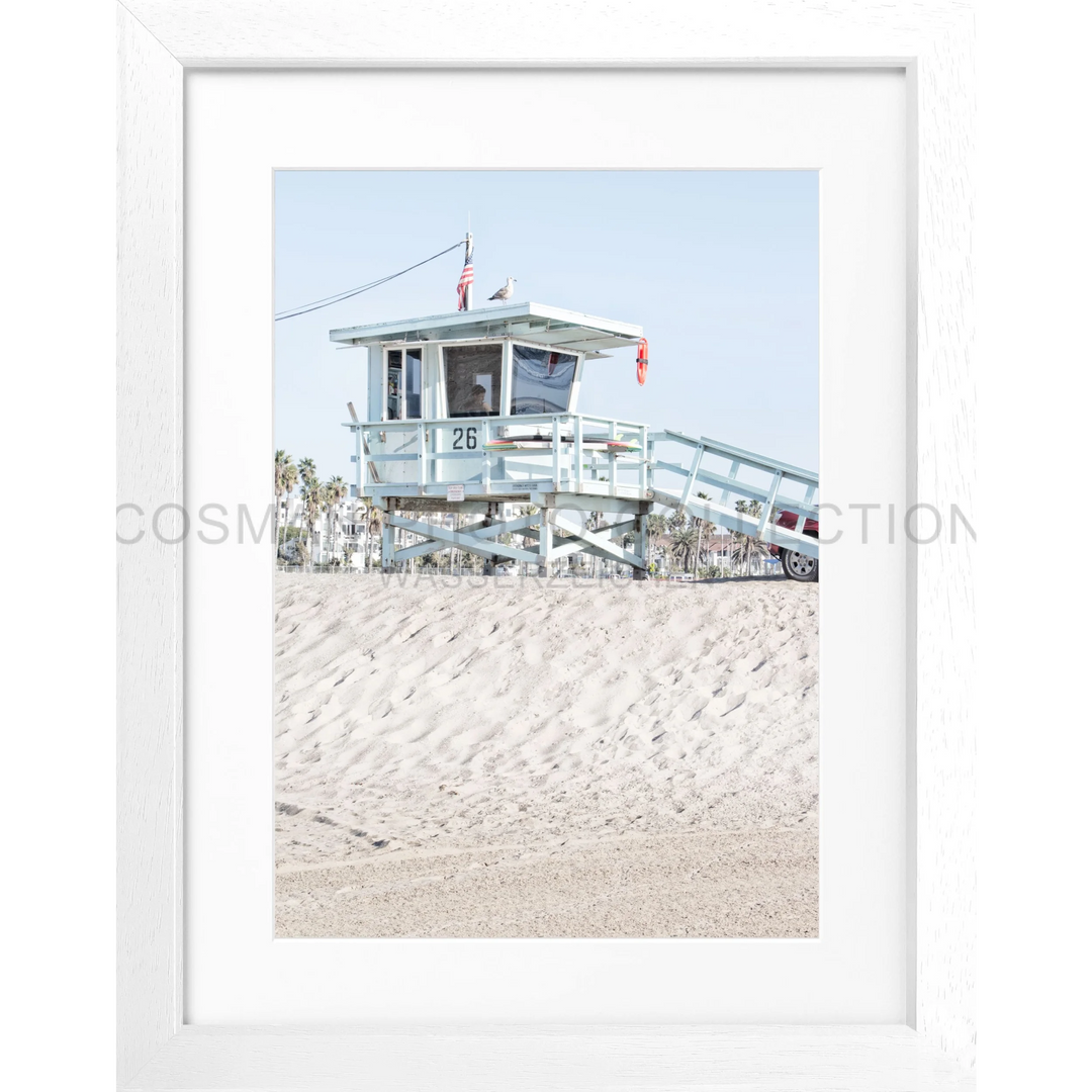 Poster Kalifornien ’Lifeguard’ K127 - Weiss 3cm