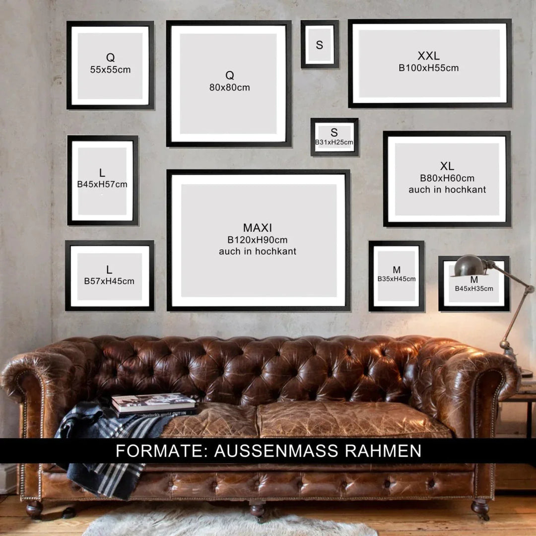 Klassisches braunes Leder Chesterfield Sofa mit geknöpftem Polster in Poster Kalifornien Lighthouse L02