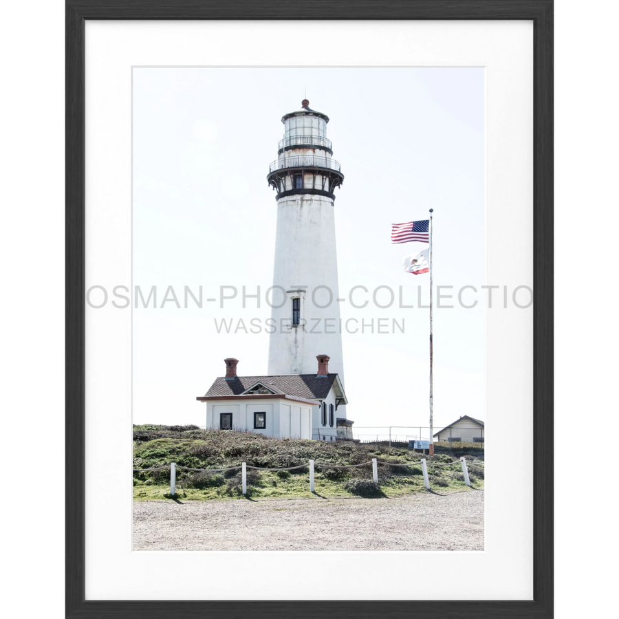 Poster Kalifornien ’Lighthouse’ L03 - Schwarz matt