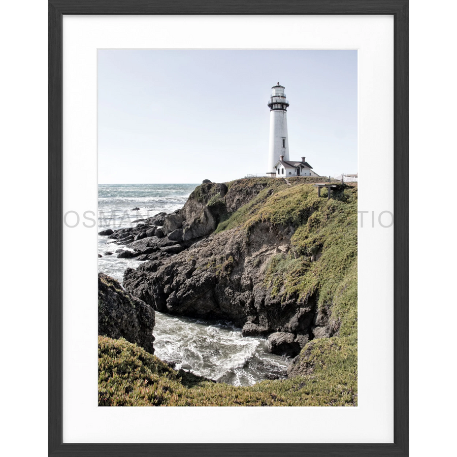 Poster Kalifornien ’Lighthouse’ L07 - Schwarz matt