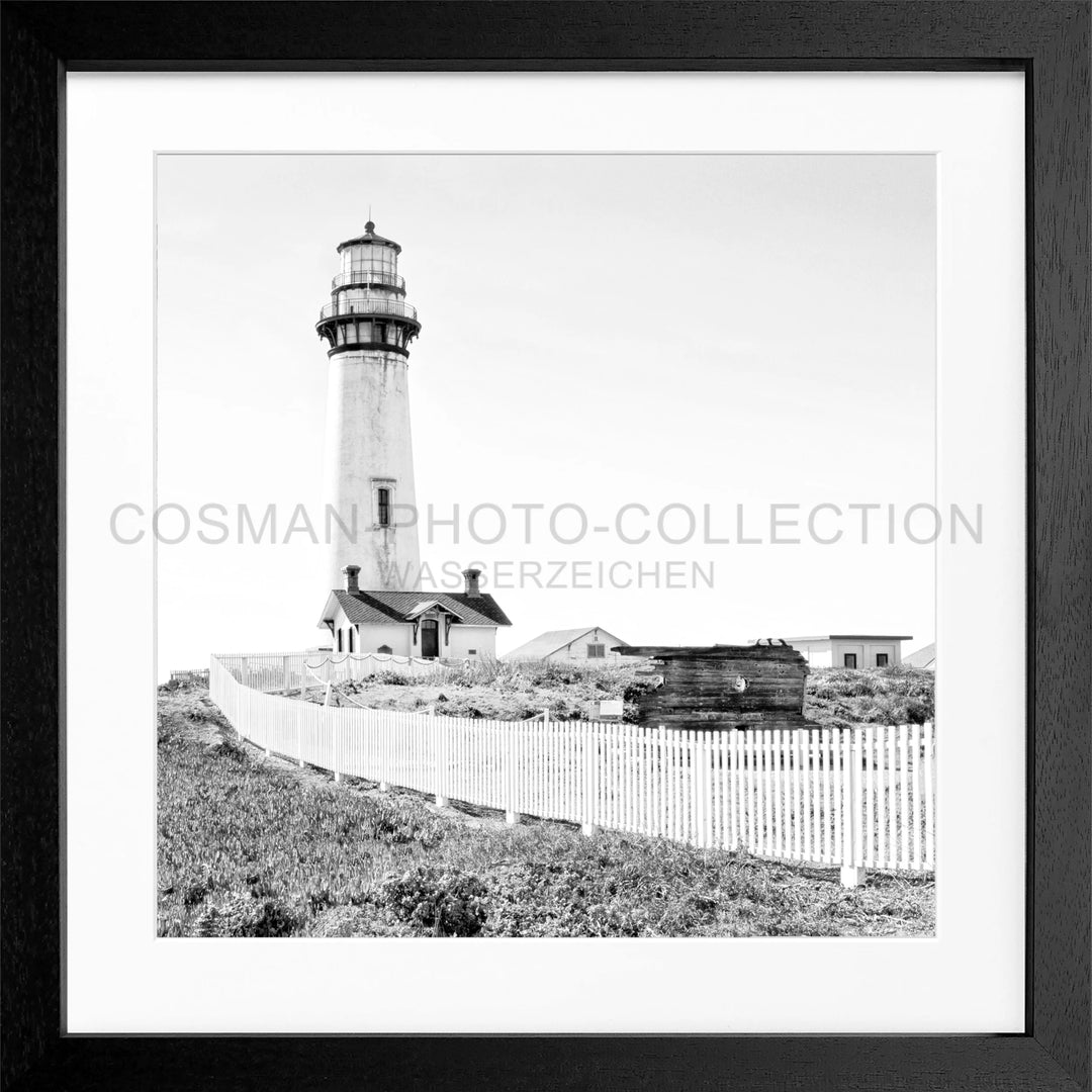 Poster Kalifornien ’Lighthouse’ L04Q - Schwarz 3cm