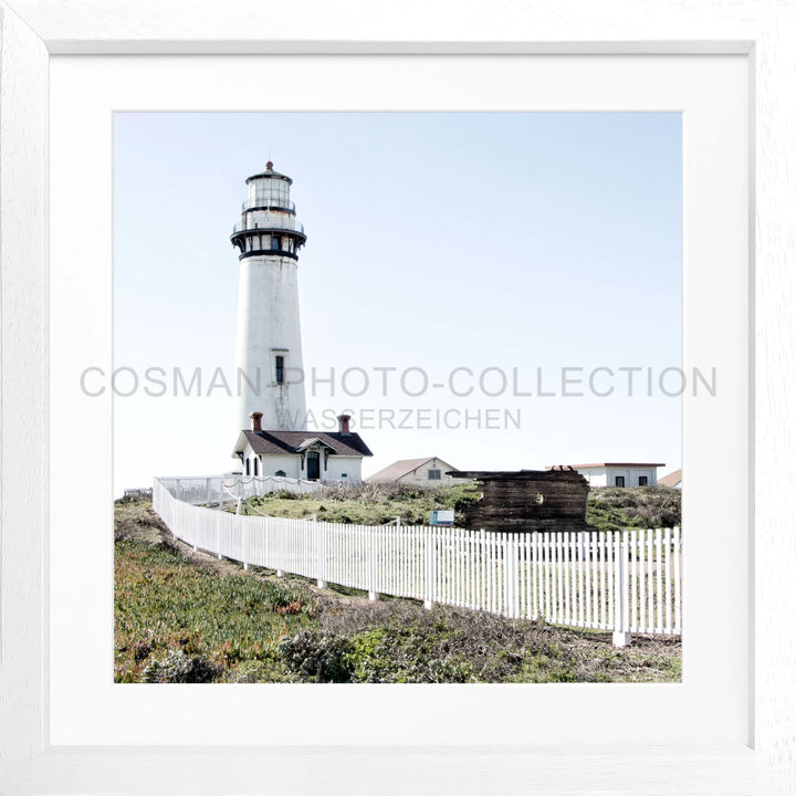 Poster Kalifornien ’Lighthouse’ L04Q - Weiss 3cm