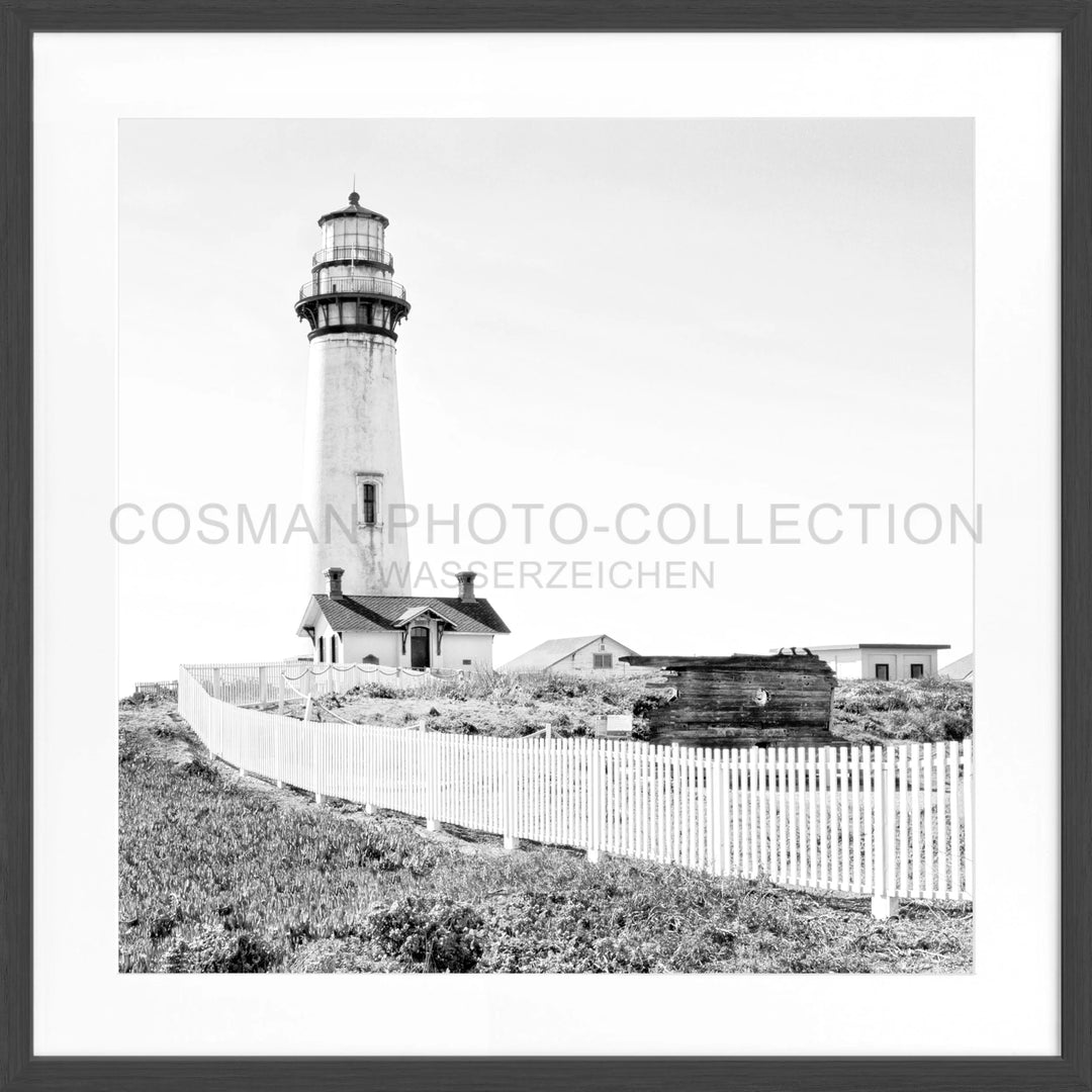 Poster Kalifornien ’Lighthouse’ L04Q - Schwarz matt