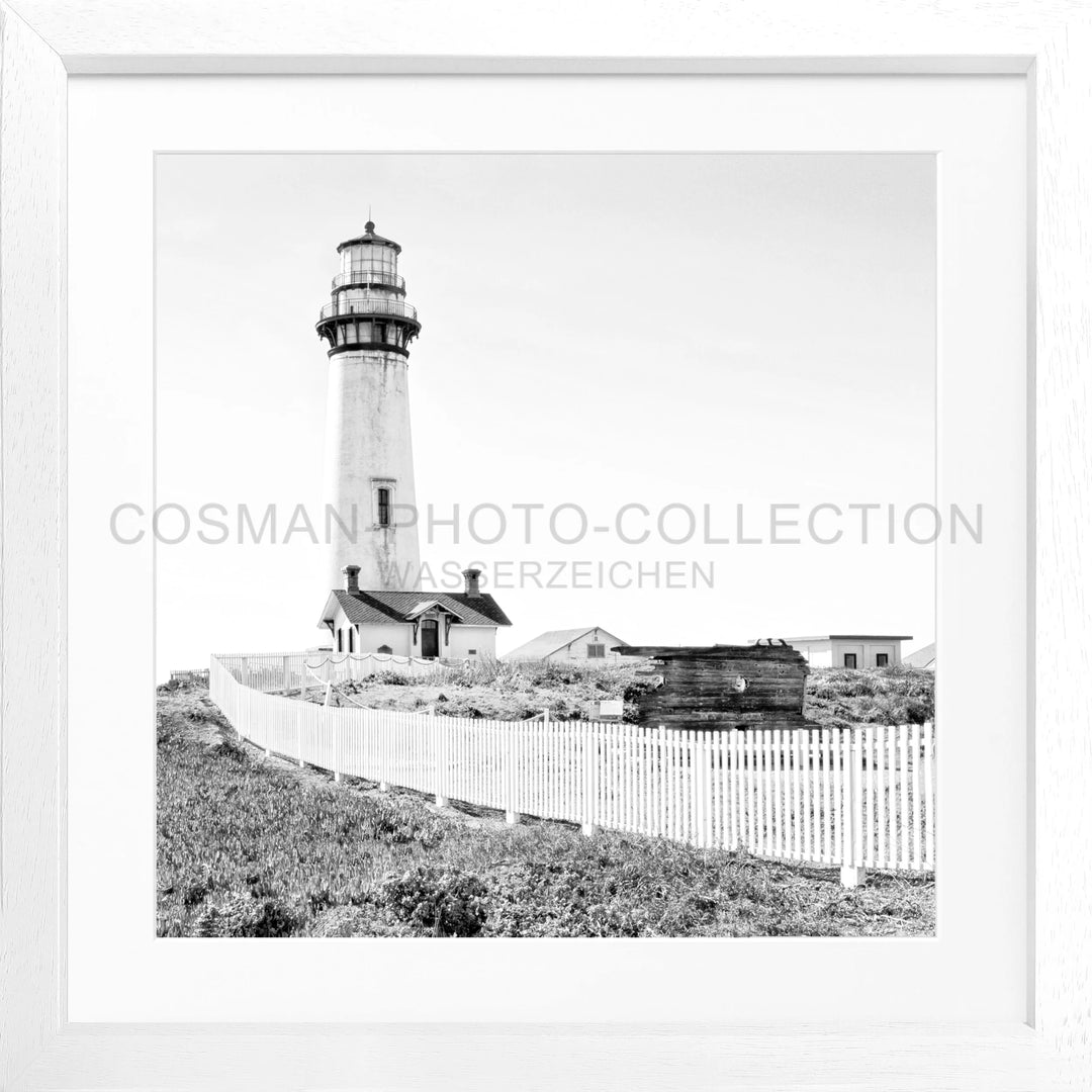 Poster Kalifornien ’Lighthouse’ L04Q - Weiss 3cm