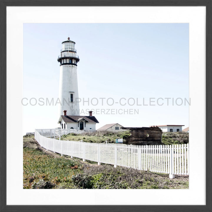 Poster Kalifornien ’Lighthouse’ L04Q - Schwarz matt