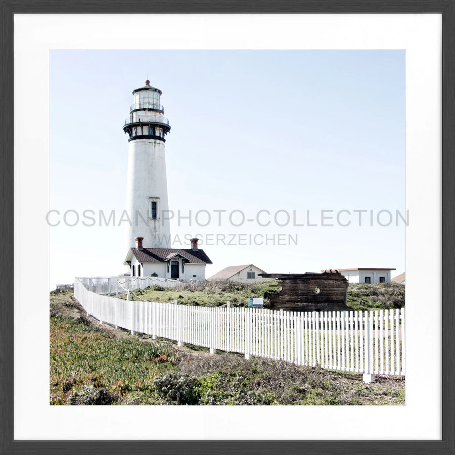 Poster Kalifornien ’Lighthouse’ L04Q - Schwarz matt