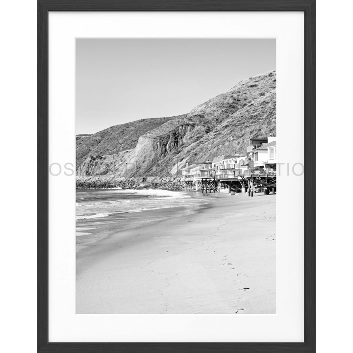 Poster Kalifornien Malibu ’Beach House’ K58 - Schwarz