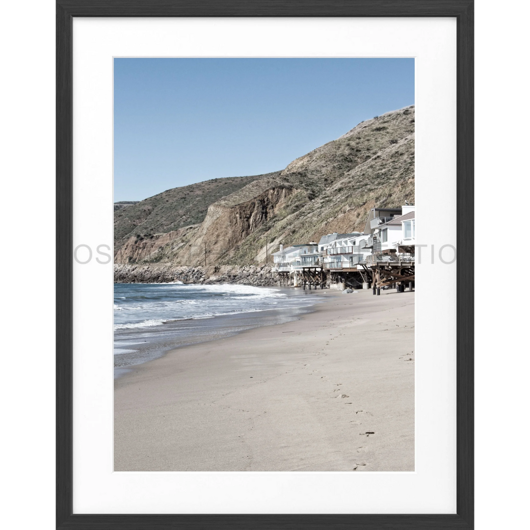 Poster Kalifornien Malibu ’Beach House’ K58 - Schwarz