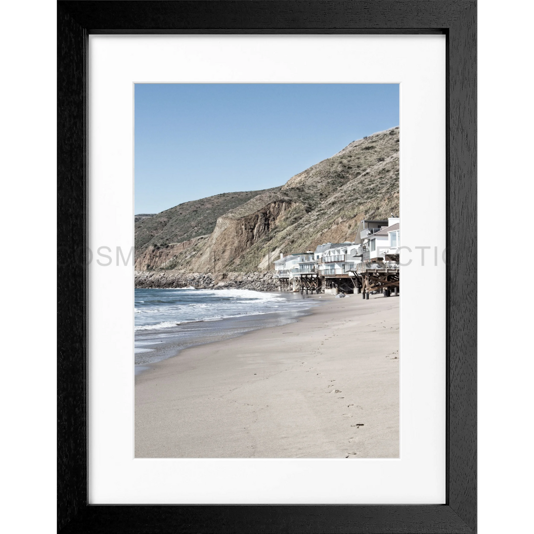 Poster Kalifornien Malibu ’Beach House’ K58 - Schwarz