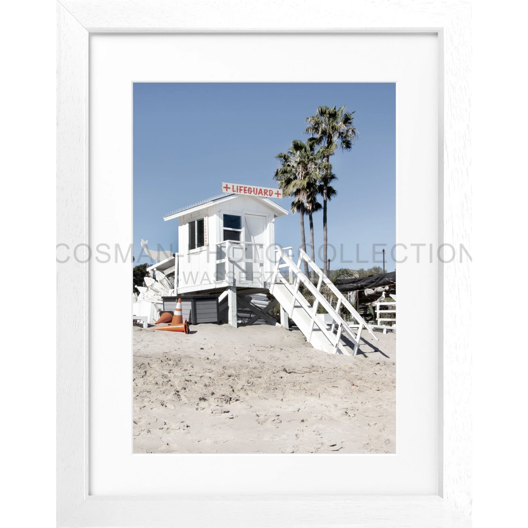 Poster Kalifornien Malibu ’Beach Lifeguard’ K73 - Weiss