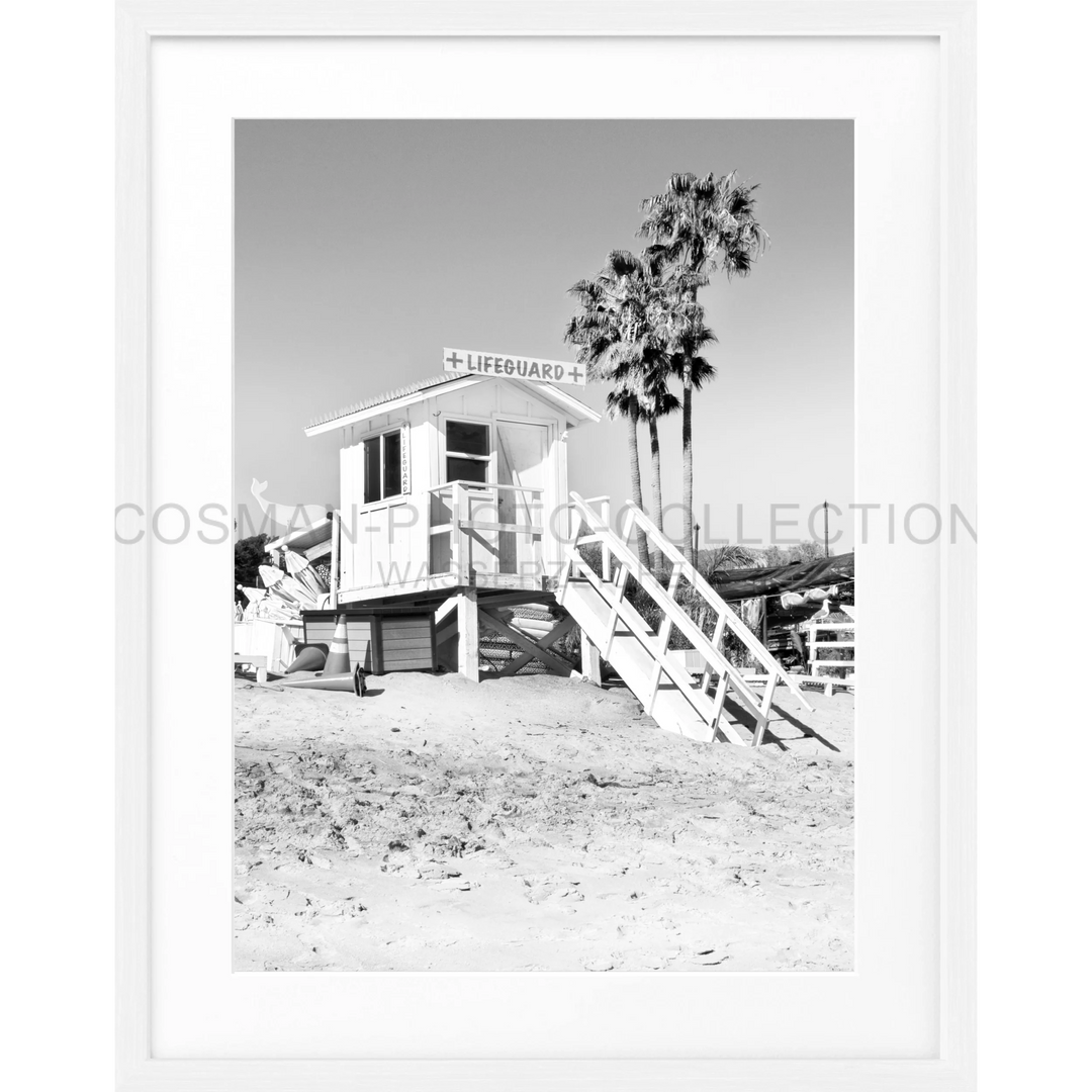 Poster Kalifornien Malibu ’Beach Lifeguard’ K73 - Weiss