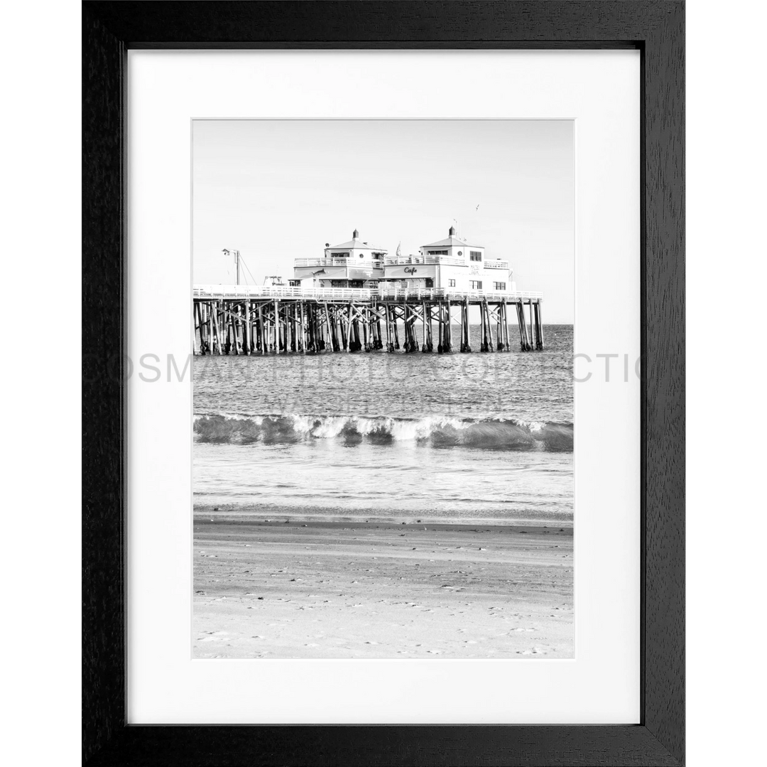 Poster Kalifornien Malibu Beach ’Pier’ K87 - Schwarz