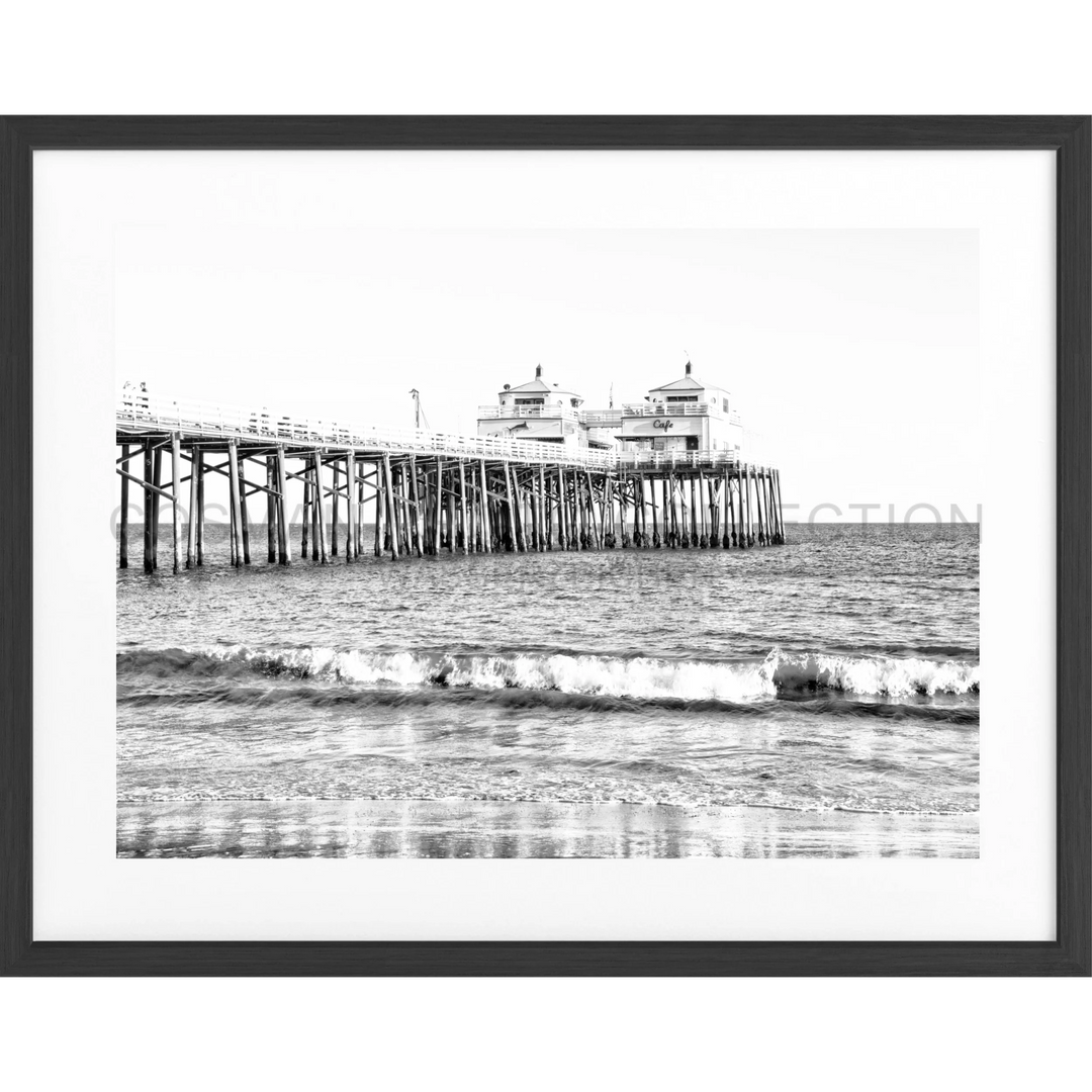 Poster Kalifornien Malibu Beach ’Pier’ K88 - Schwarz