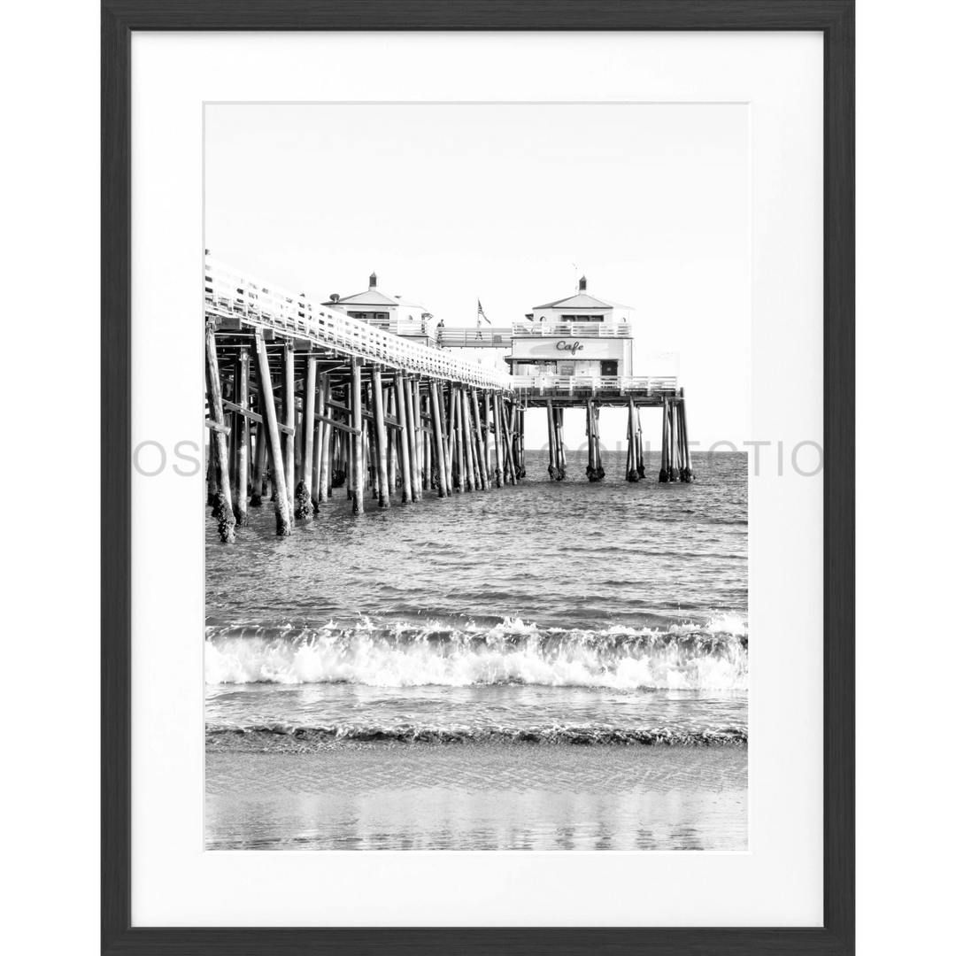 Poster Kalifornien Malibu Beach ’Pier’ K90 - Schwarz