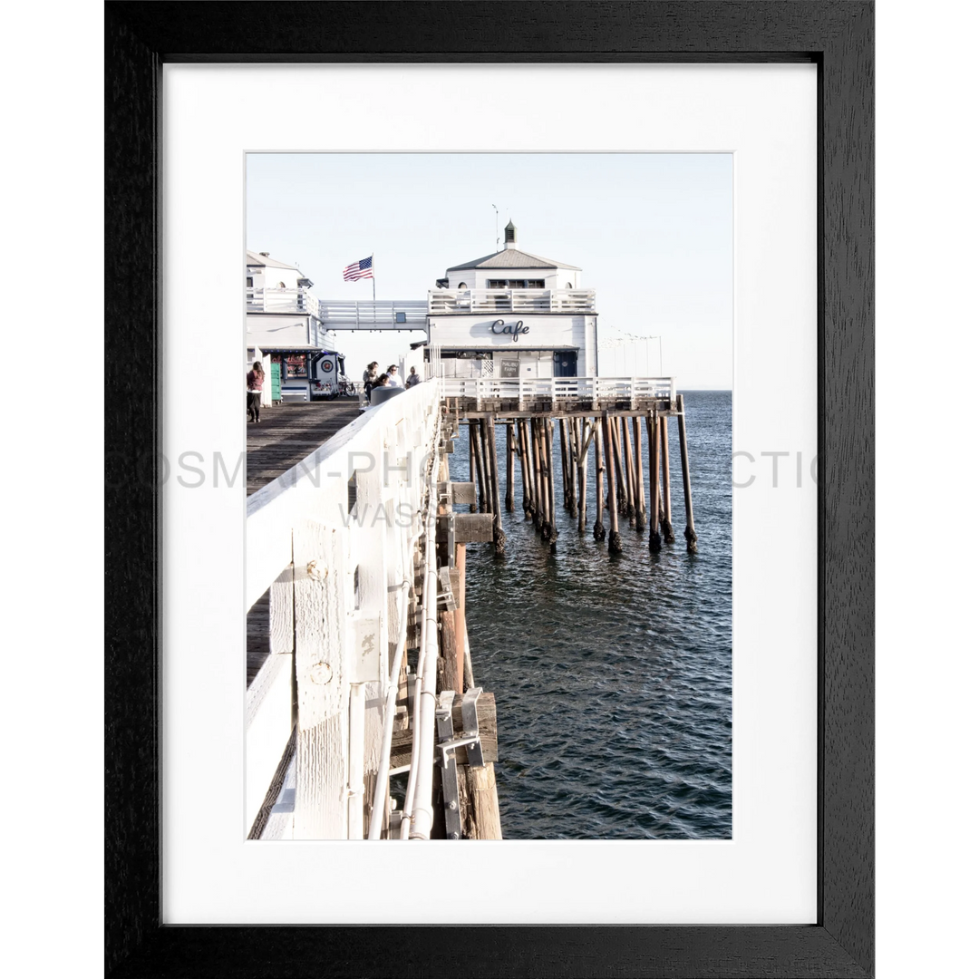 Poster Kalifornien Malibu Beach ’Pier’ K96 - Schwarz