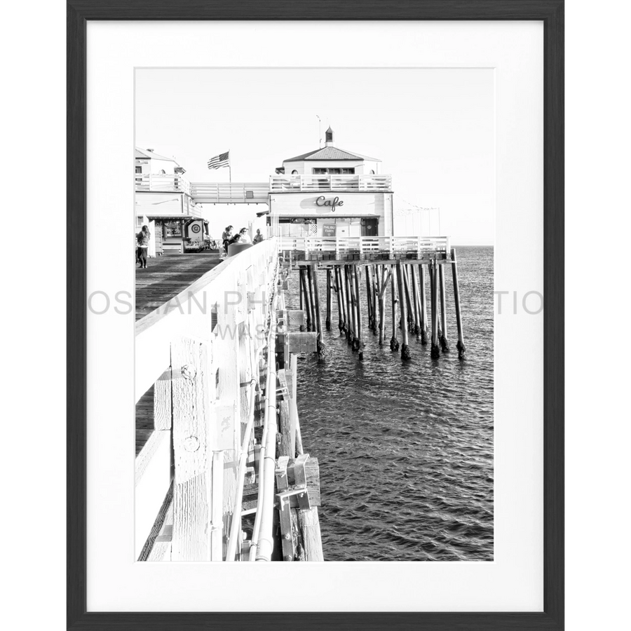 Poster Kalifornien Malibu Beach ’Pier’ K96 - Schwarz