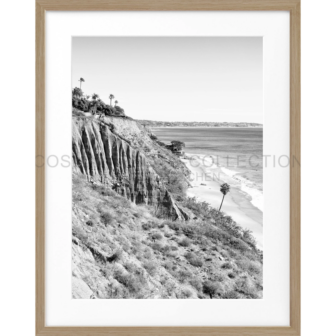 Küstenklippe mit Erosion und Blick auf einen Strand, Poster Kalifornien Malibu K62