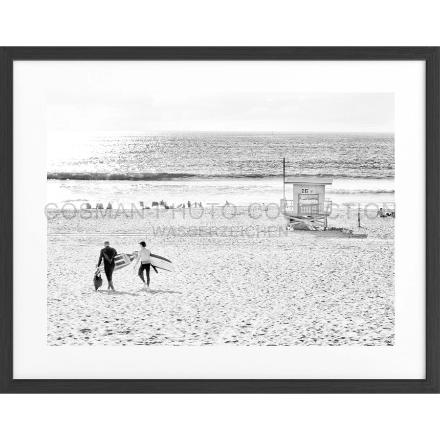 Poster Kalifornien Manhattan Beach K184 - Schwarz matt