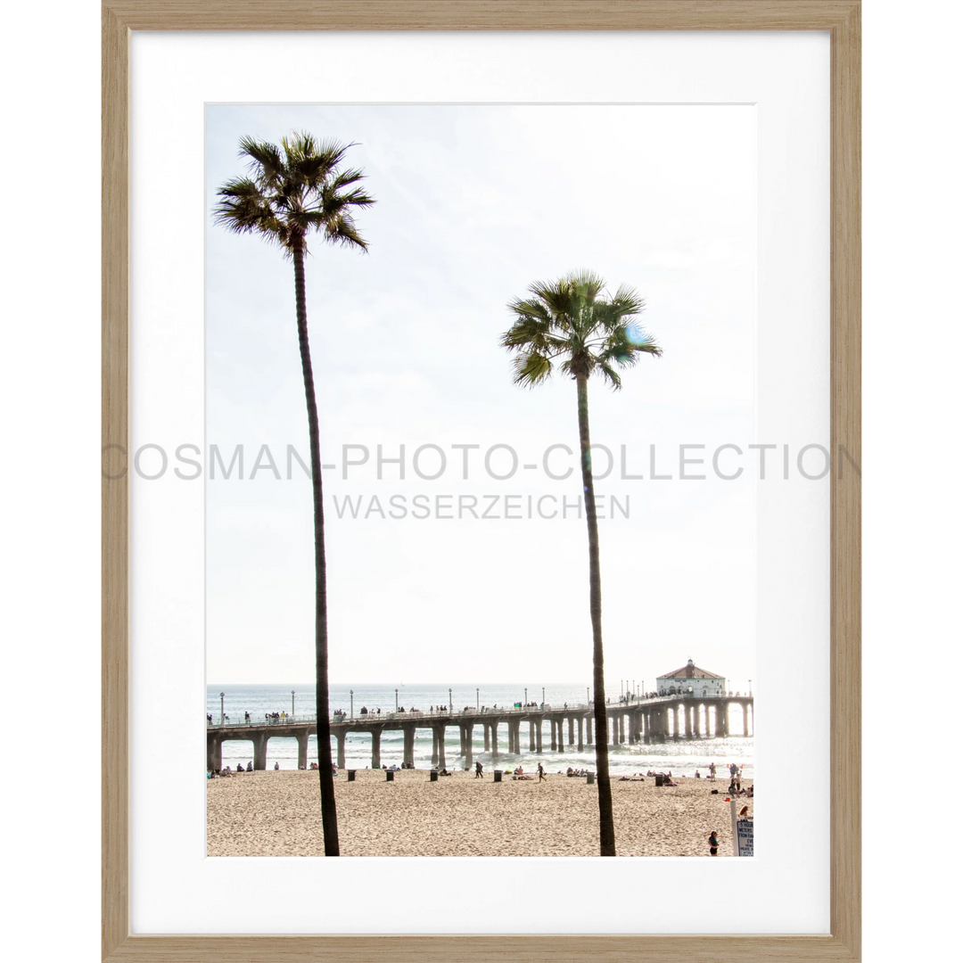 Poster Kalifornien Manhattan Beach K186 - Eiche Furnier