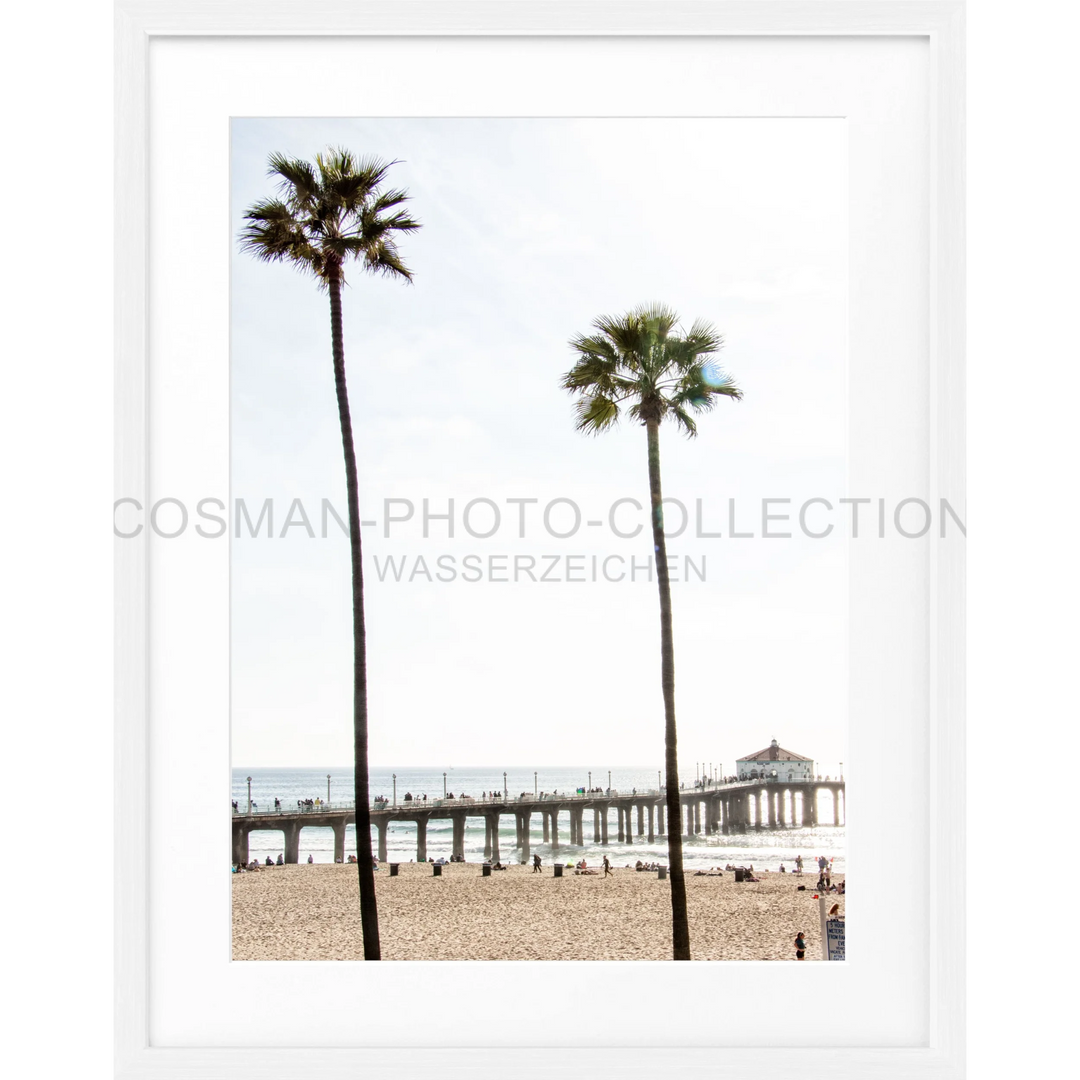 Poster Kalifornien Manhattan Beach K186 - Weiss 1.5cm