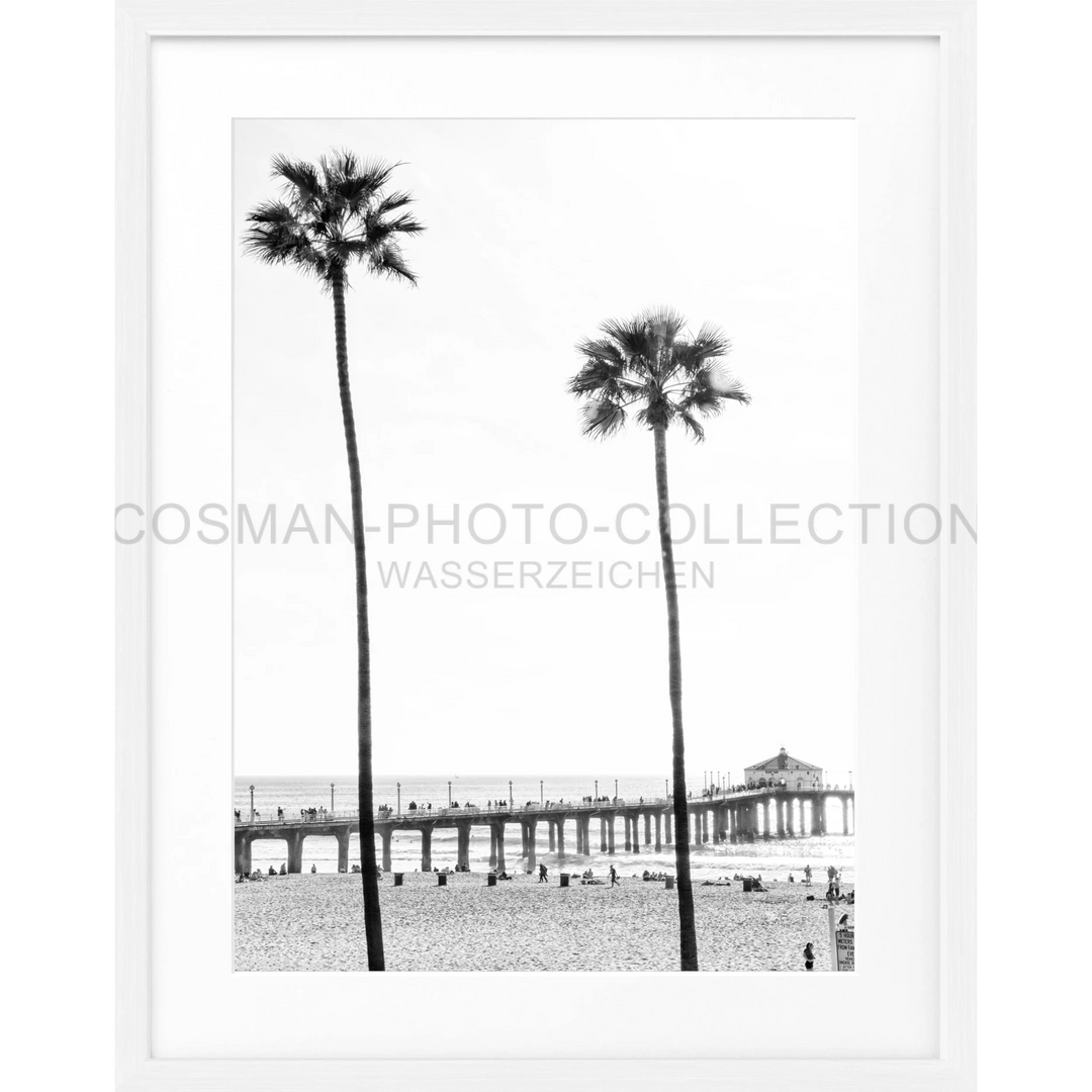 Poster Kalifornien Manhattan Beach K186 - Weiss 1.5cm