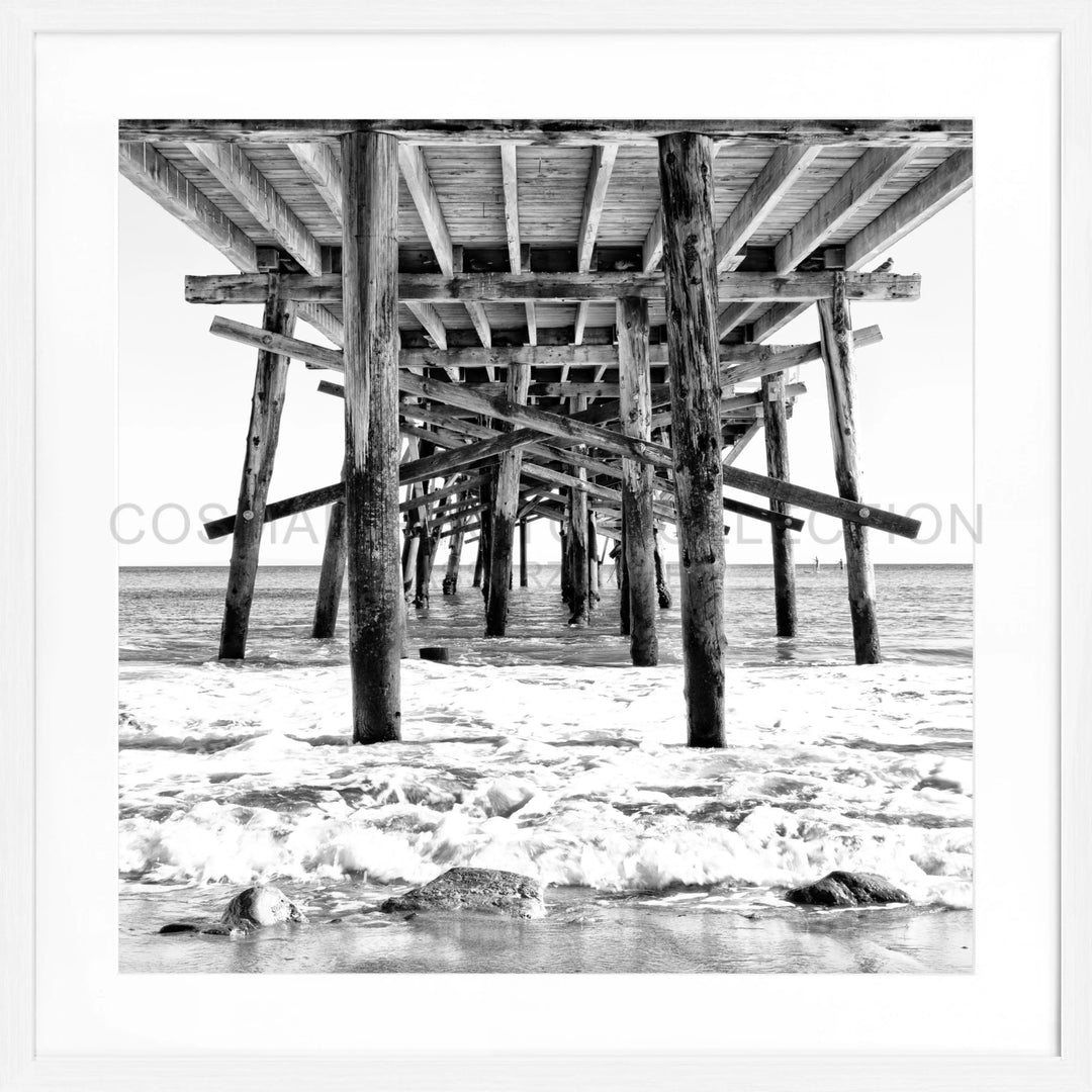 Poster Kalifornien ’Pier’ K85Q - Weiss 1.5cm / Quadrat