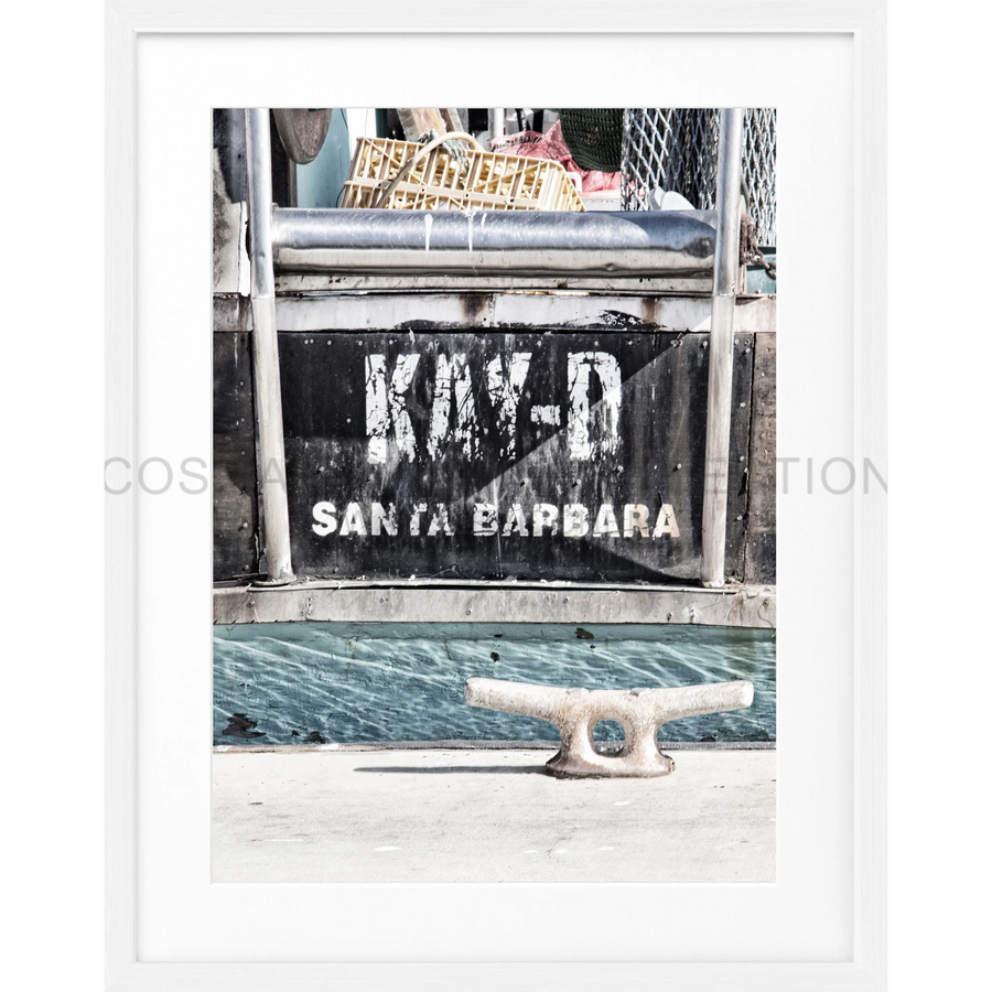 Poster Kalifornien Santa Barbara ’Boat’ K50 - Weiss