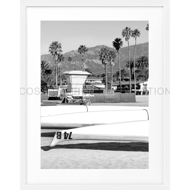 Weißer Lifeguard-Turm am Strand in Santa Barbara auf Poster Kalifornien K26