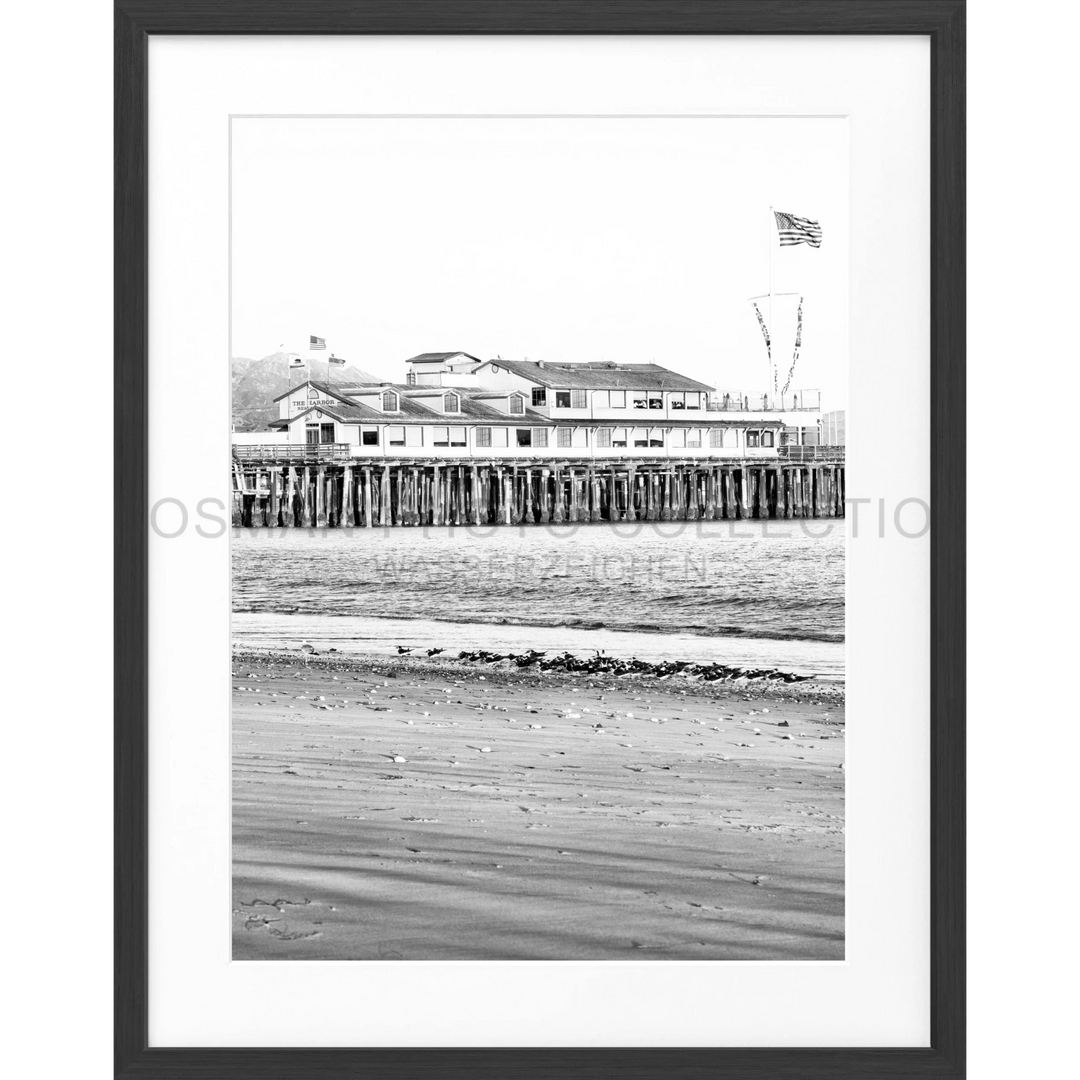 Poster Kalifornien Santa Barbara ’Pier’ K19 - Schwarz