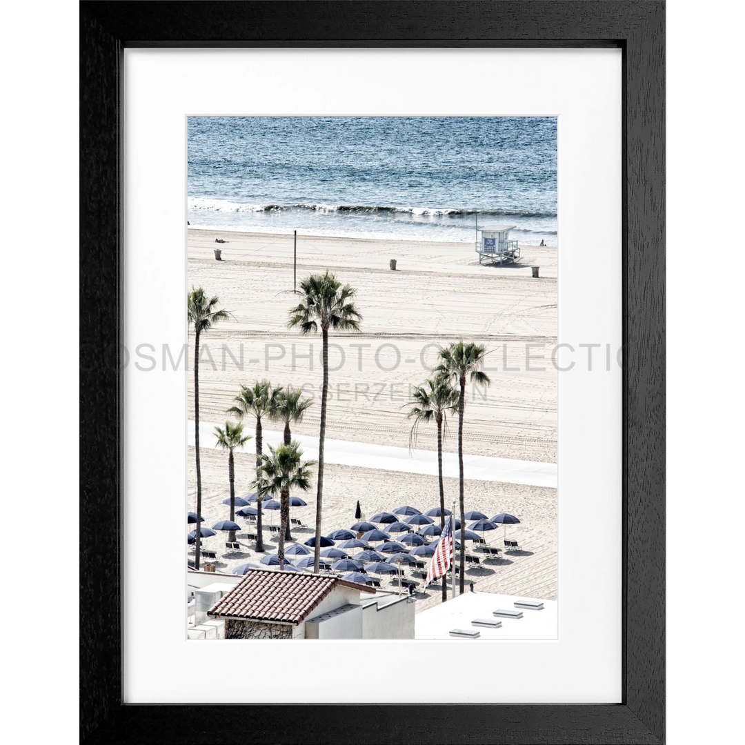 Poster Kalifornien Santa Monica ’Beach’ K134 - Schwarz