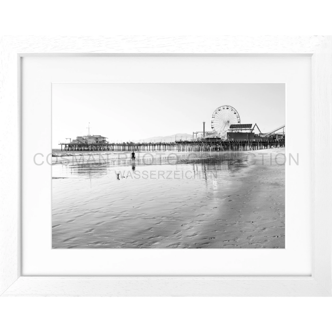 Poster Kalifornien Santa Monica ’Pier’ K132 - Weiss 3cm