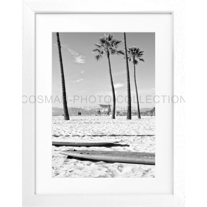 Poster Kalifornien Venice Beach K121 - Weiss 3cm / Motiv: