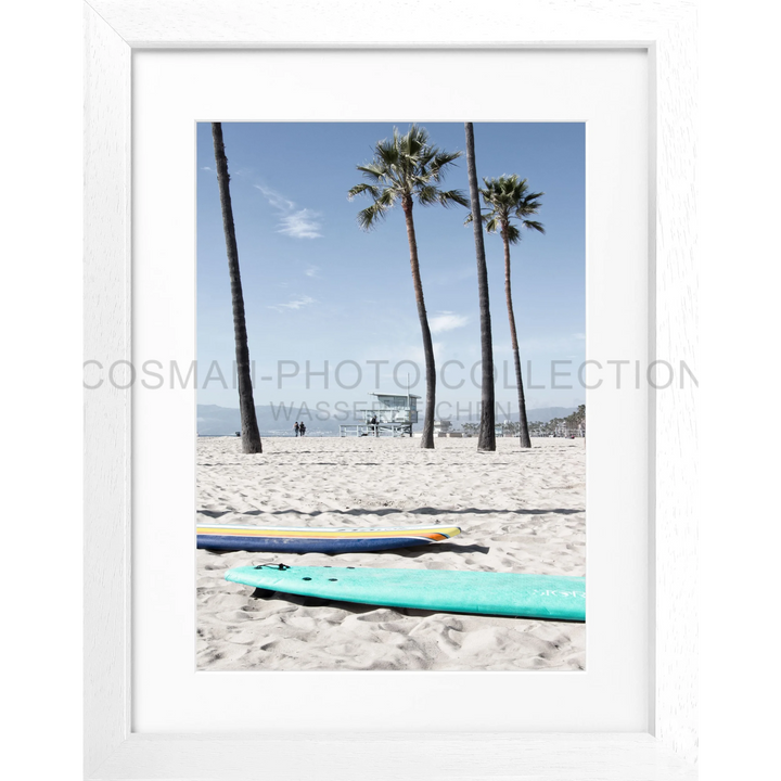 Poster Kalifornien Venice Beach K121 - Weiss 3cm / Motiv: