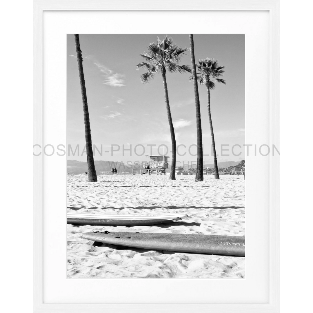 Poster Kalifornien Venice Beach K121 - Weiss 1.5cm / Motiv: