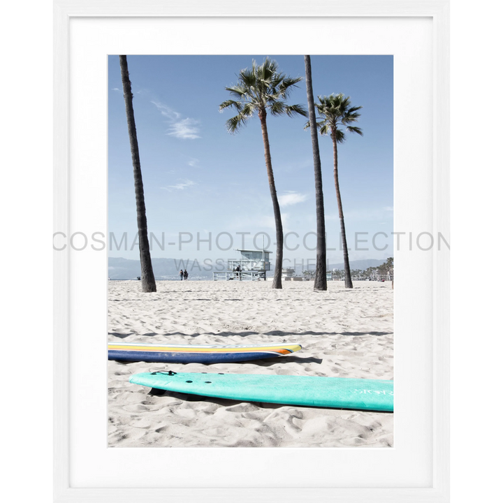 Poster Kalifornien Venice Beach K121 - Weiss 1.5cm / Motiv: