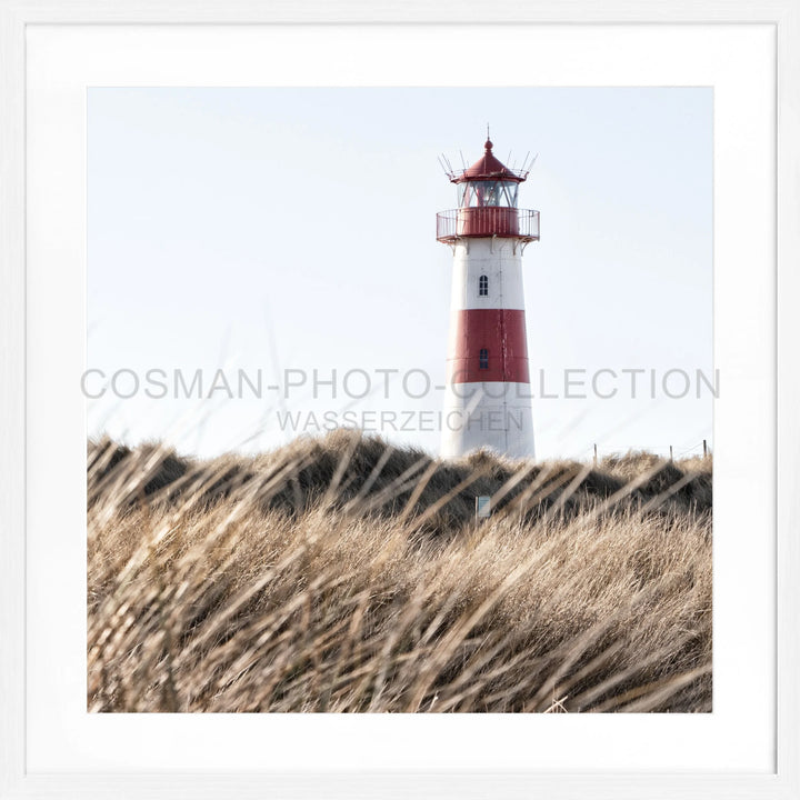 Poster ’Leuchtturm List’ Sylt SY71Q - Weiss 1.5cm