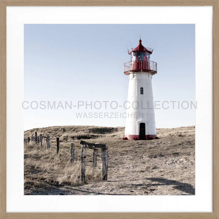 Poster ’Leuchtturm List West’ Sylt SY74Q - Eiche