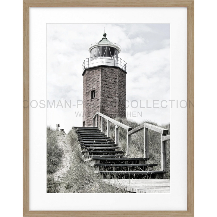 Steinleuchtturm mit weißen Holzstufen, Poster Leuchtturm Sylt Rotes Kliff Kampen