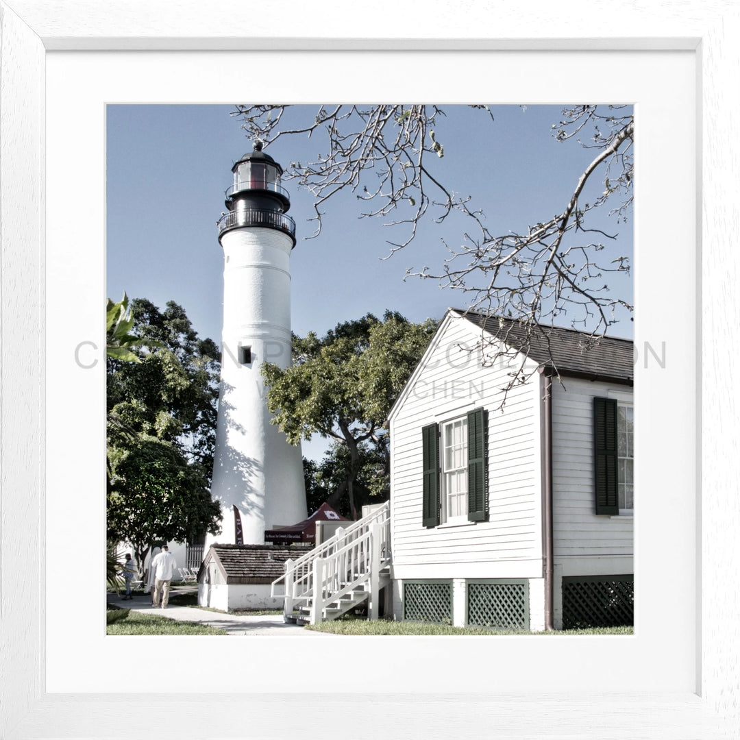 Poster ’Lighthouse’ Florida Key West FL10A - Weiss 3cm